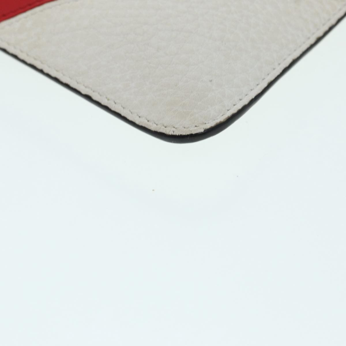 Fendi Mania Logo Zip Pouch Inlaid Leather, BEIGE, LEATHER, Clutche & pouche