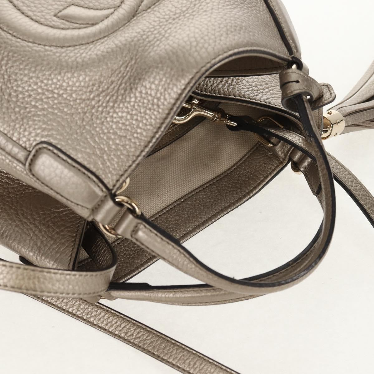 Gucci Soho Convertible Hobo Leather, GOLD, LEATHER, Handbag