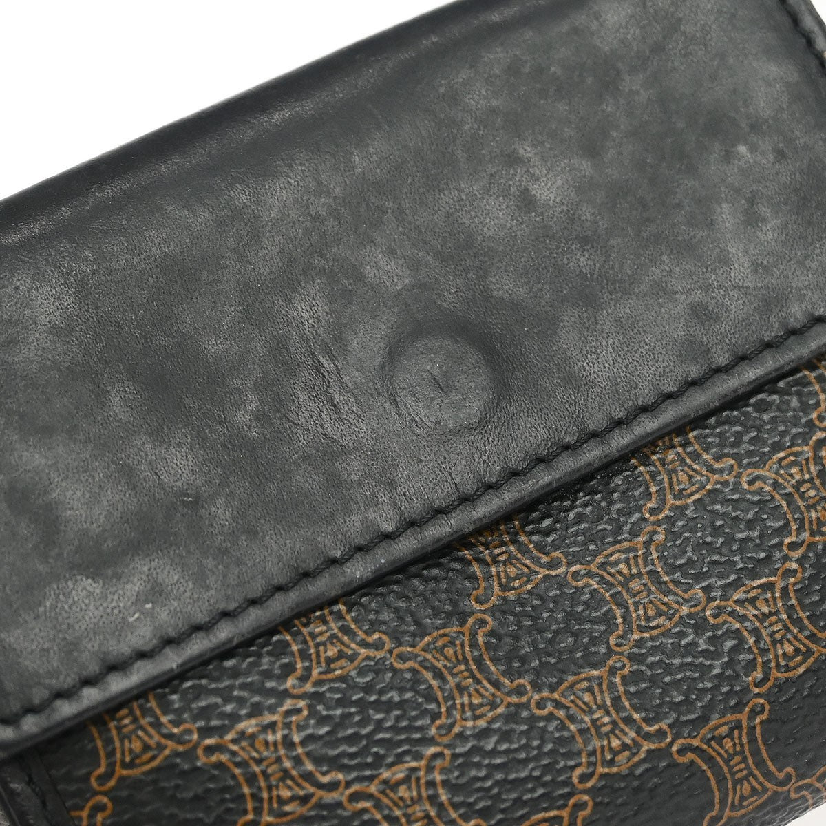 Celine Vintage Bifold Wallet Macadam Coated Canvas, BLACK, PVC, Wallets