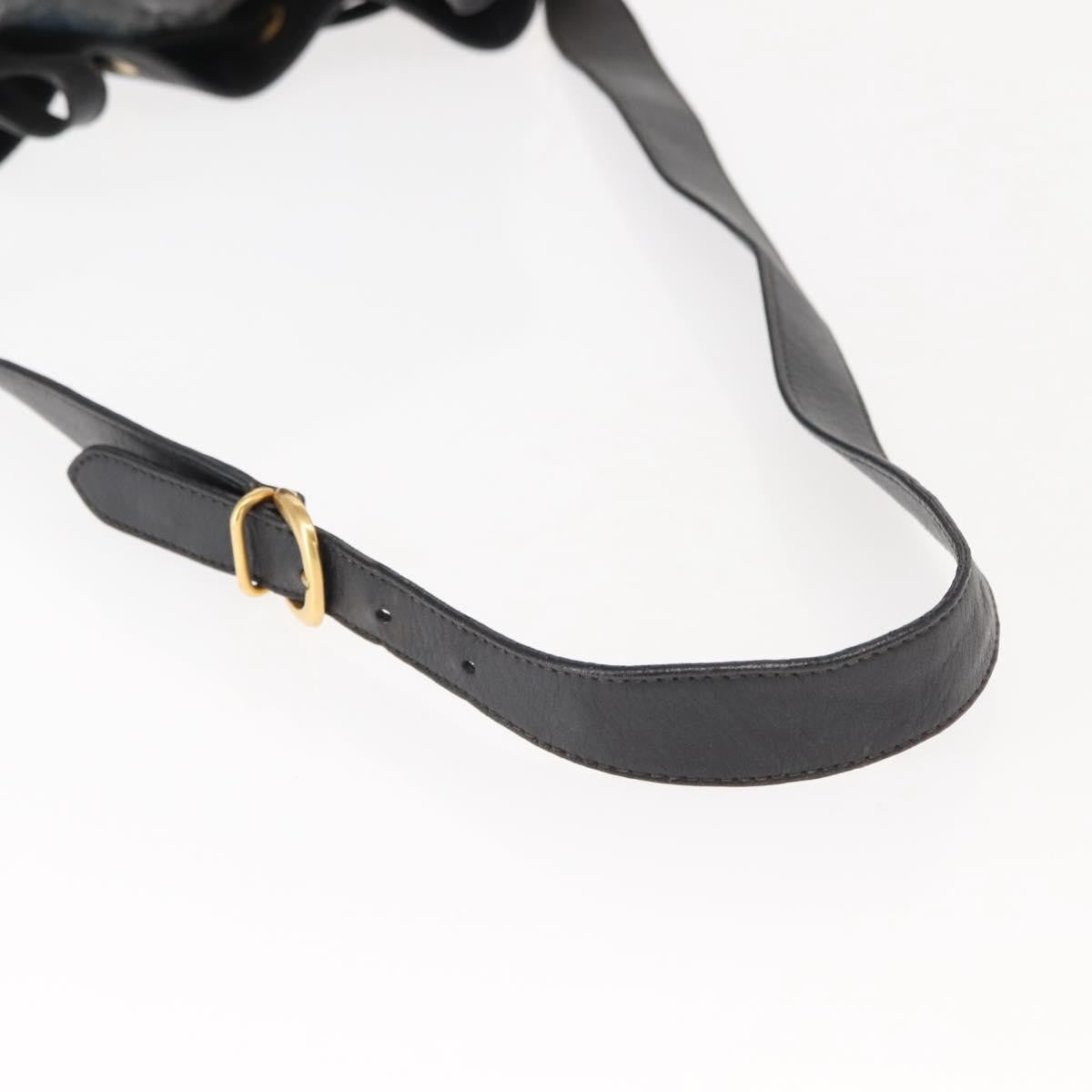 Gucci Vintage Drawstring Shoulder Bag Leather, BLACK, LEATHER, Shoulder bag