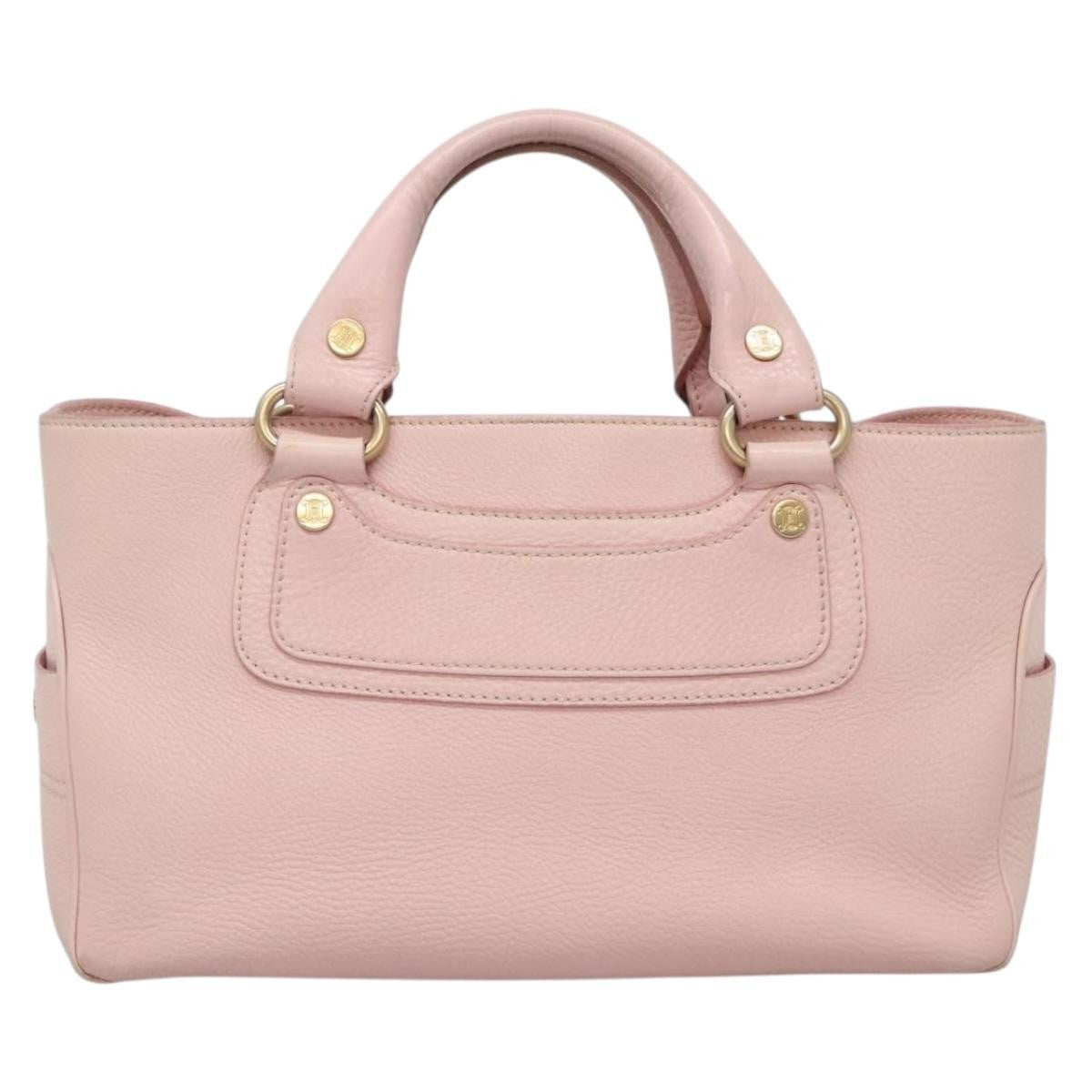 Celine Boogie Satchel Leather, PINK, LEATHER, Handbag