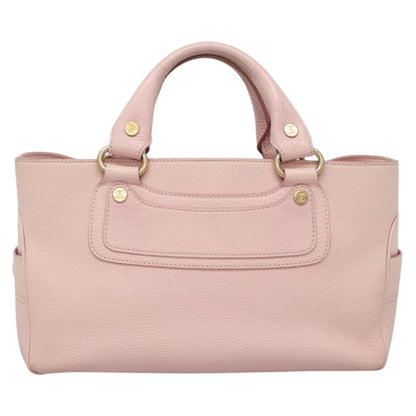 Celine Boogie Satchel Leather, PINK, LEATHER, Handbag