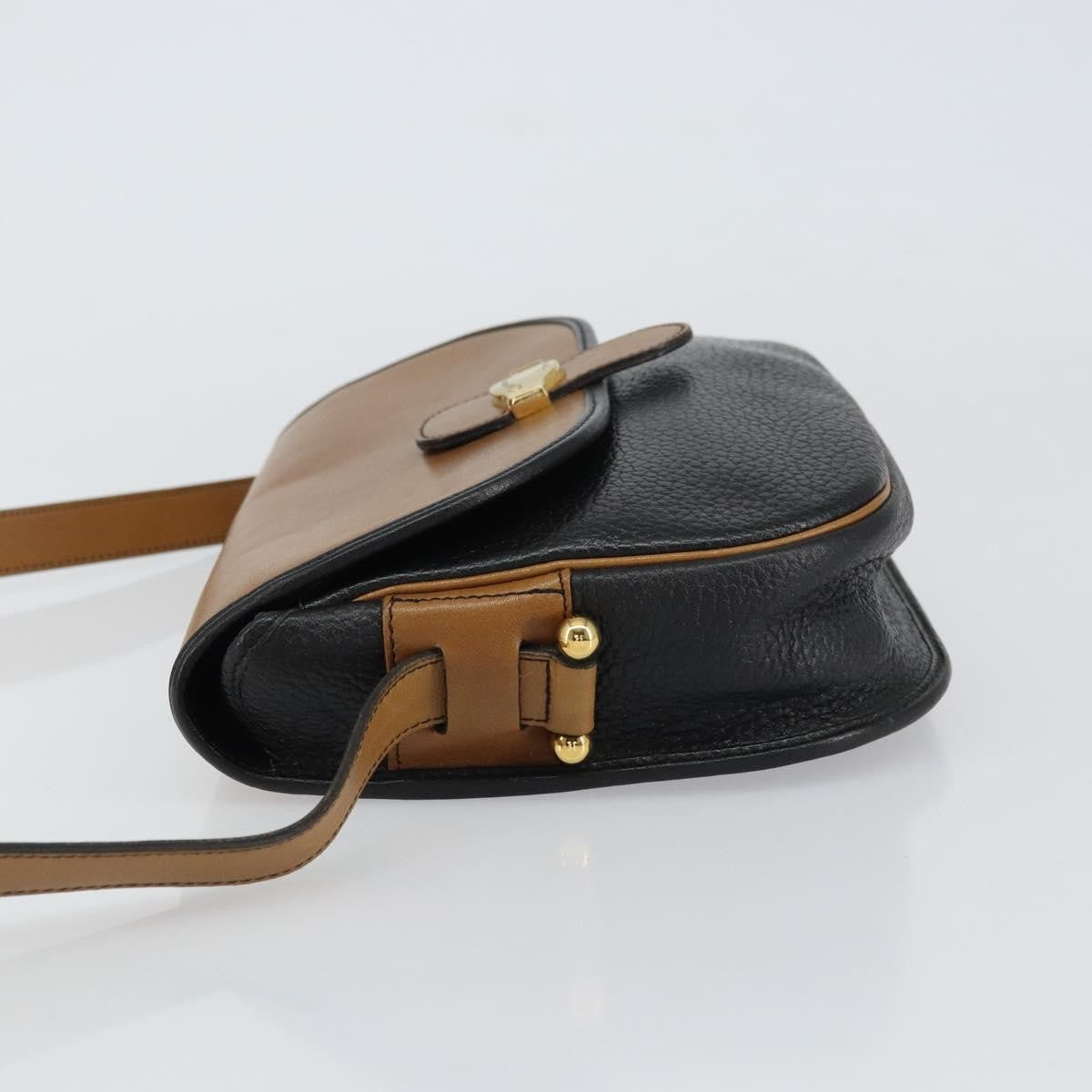 Christian Dior Flap Shoulder Bag Leather, BLACK, LEATHER, Shoulder bag