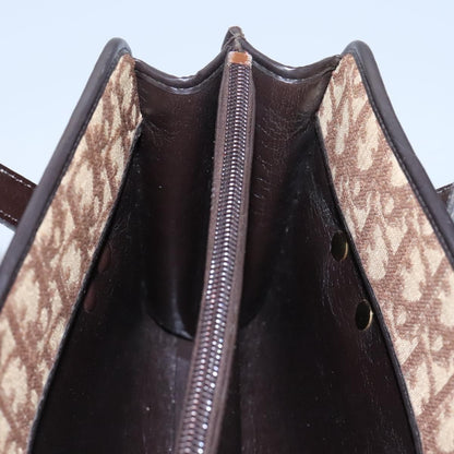 Christian Dior Vintage CD Trotter Handbag Canvas, BROWN, CANVAS, Handbag