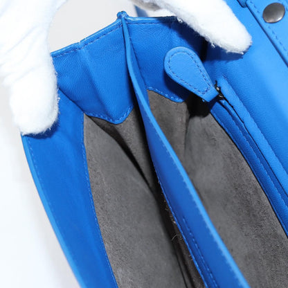 Bottega Veneta Vintage Double Compartment Flap Bag Intrecciato Nappa, BLUE, LEATHER, Shoulder bag