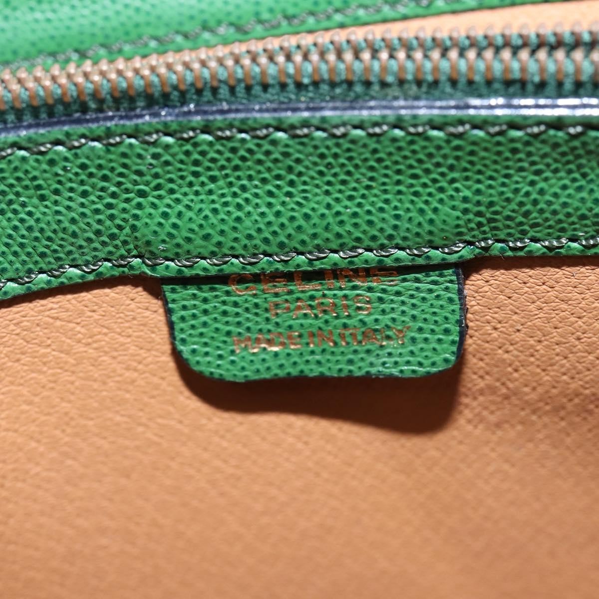Celine Shoulder Bag Leather, GREEN, LEATHER, Shoulder bag