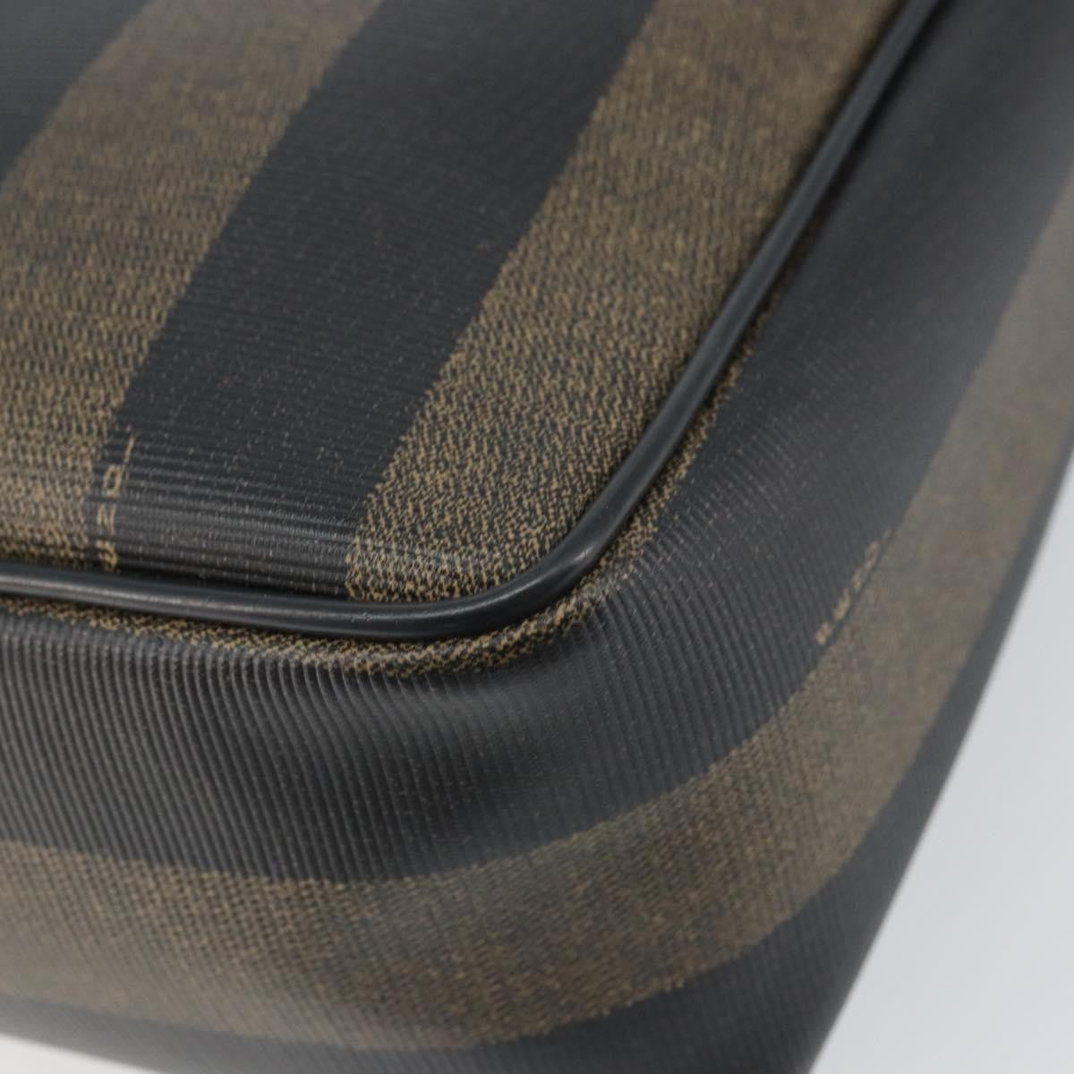 Fendi Vintage Pequin Shoulder bag Pequin, BROWN, CANVAS, Shoulder bag