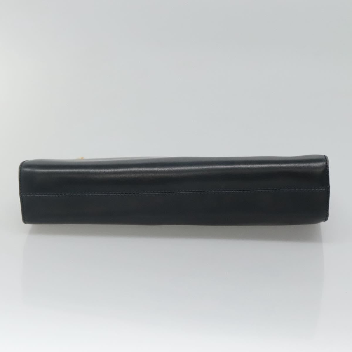 Salvatore Ferragamo Vintage Gancini Chain Shoulder Bag Leather, NAVY, LEATHER, Shoulder bag