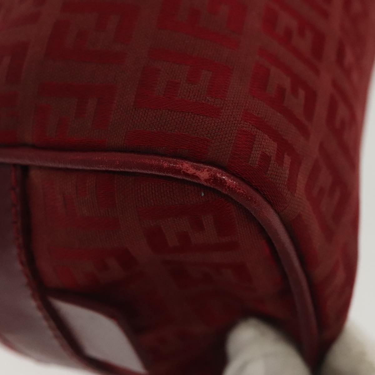 Fendi Bowling Bag Zucchino Canvas, RED, CANVAS, Shoulder bag