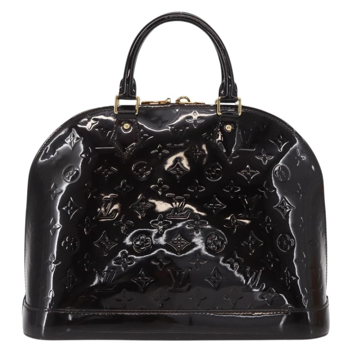 Louis Vuitton Alma Handbag Monogram Vernis, BURGUNDY, PATENT_LEATHER, Handbag