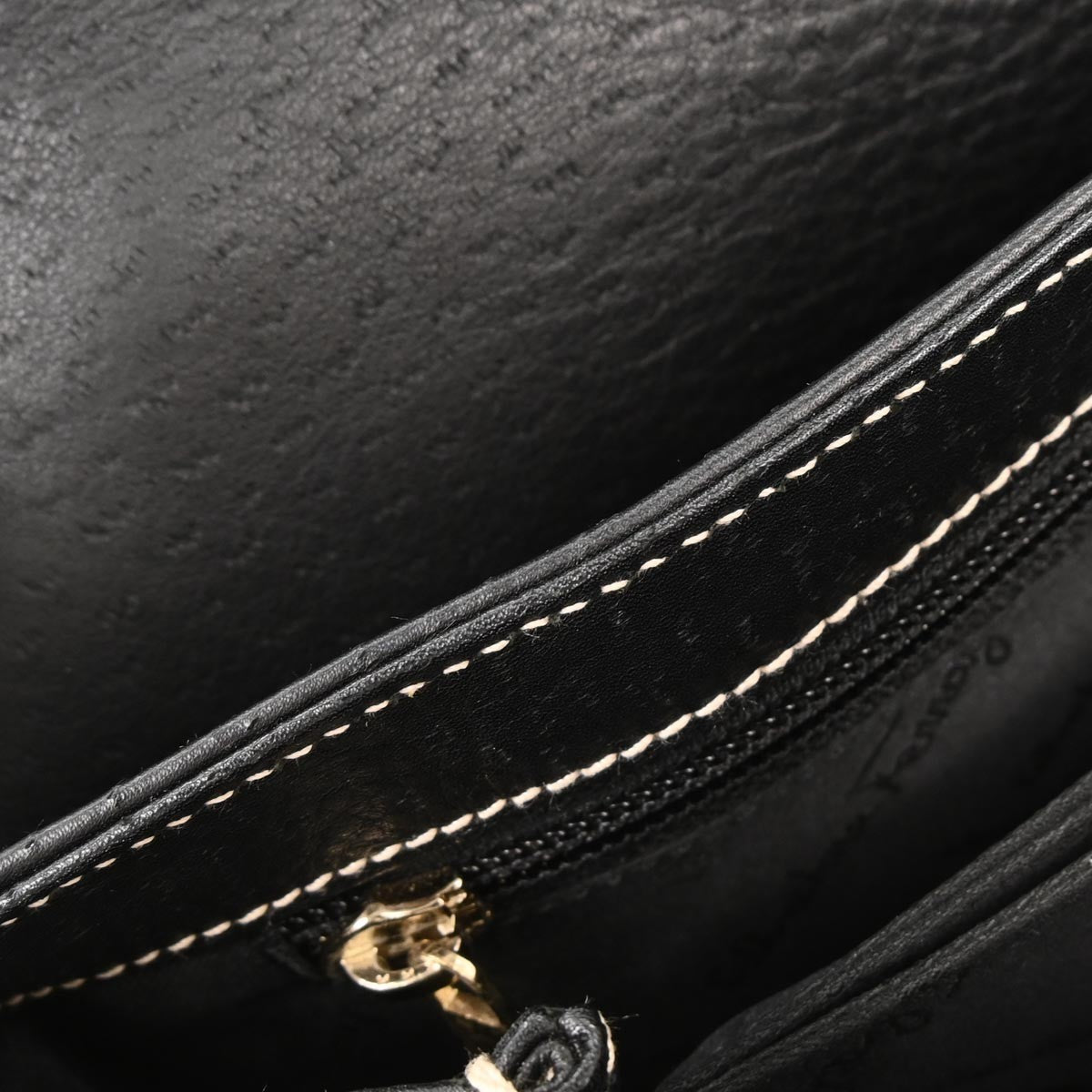 Salvatore Ferragamo Gancini handbag Leather, BLACK, LEATHER, Handbag