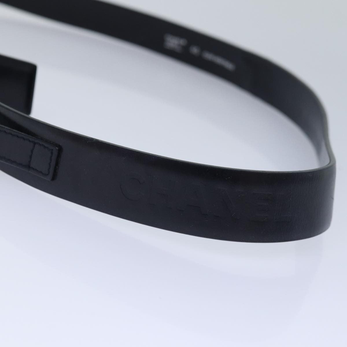 Chanel Buckle Belt Leather, BLACK, LEATHER, Belts