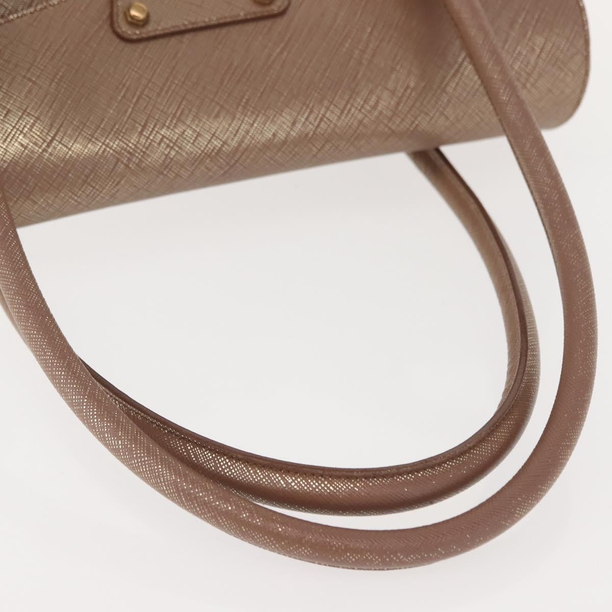 Salvatore Ferragamo Flap Satchel Saffiano Leather, GOLD, LEATHER, Handbag