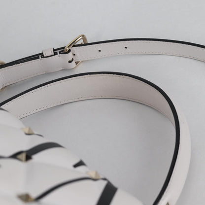 Valentino Garavani VLTN Candystud Top Handle Bag Printed Leather, WHITE, LEATHER, Handbag