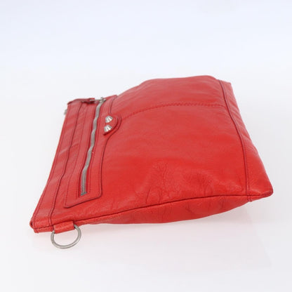 Balenciaga Classic City Clip Pouch Leather, RED, LEATHER, Clutche & pouche