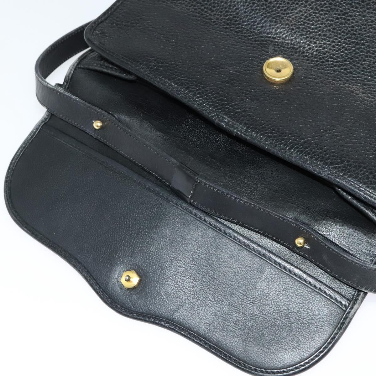 Christian Dior Vintage CD Handbag Leather, BLACK, LEATHER, Handbag