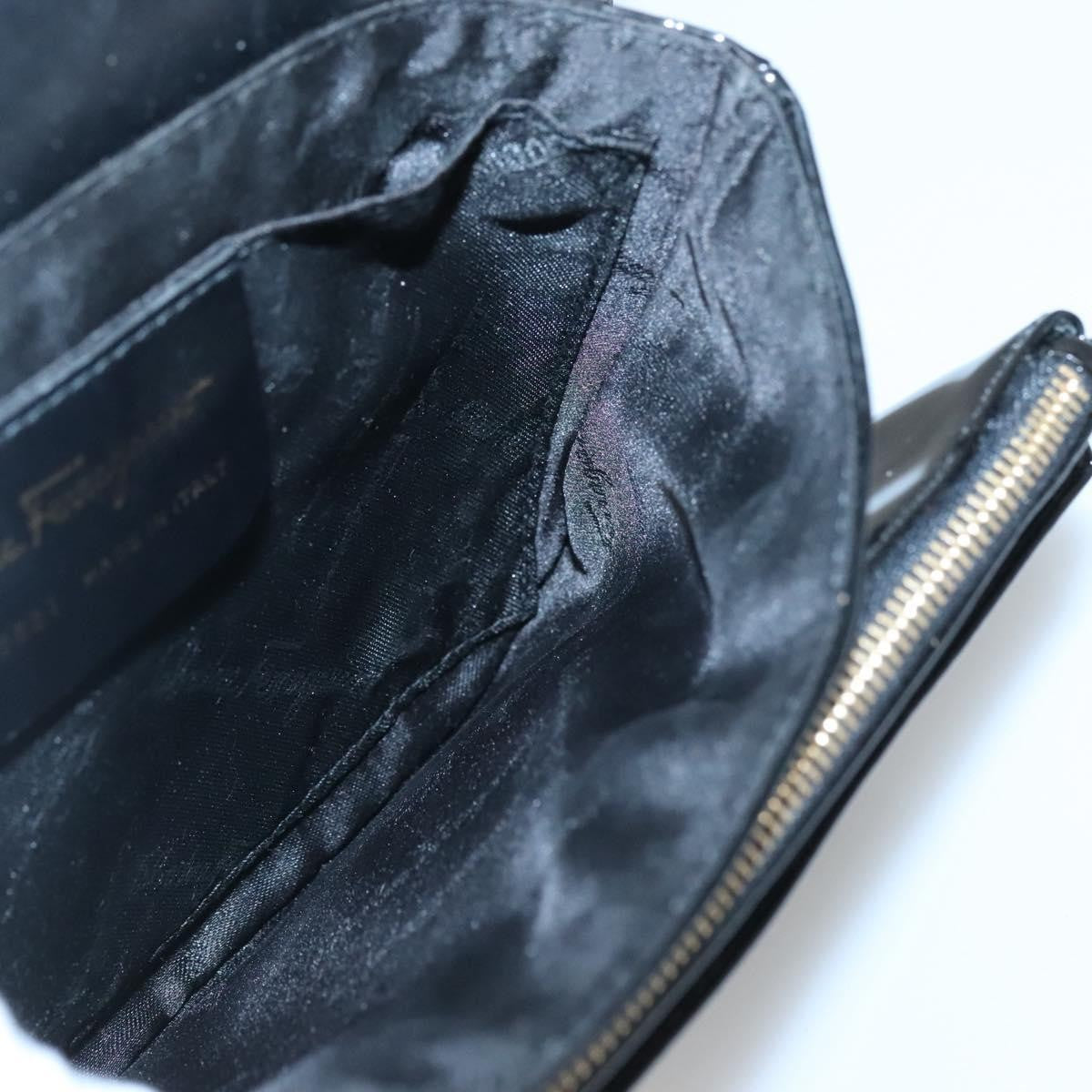 Salvatore Ferragamo Gancini handbag Patent leather, BLACK, PATENT_LEATHER, Handbag