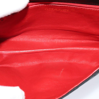 Chanel Chain Shoulder Bag Silk, BLACK, SATIN, Shoulder bag