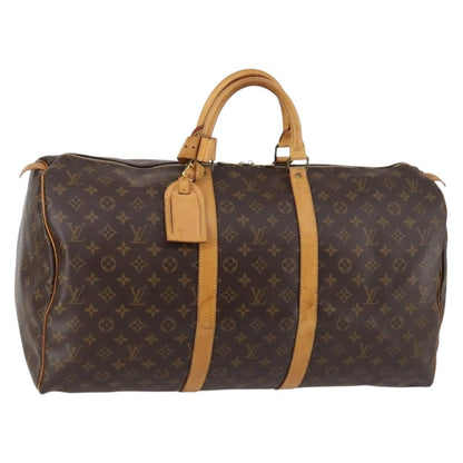 Louis Vuitton Keepall Bag Monogram Canvas, BROWN, CANVAS, Travel bag