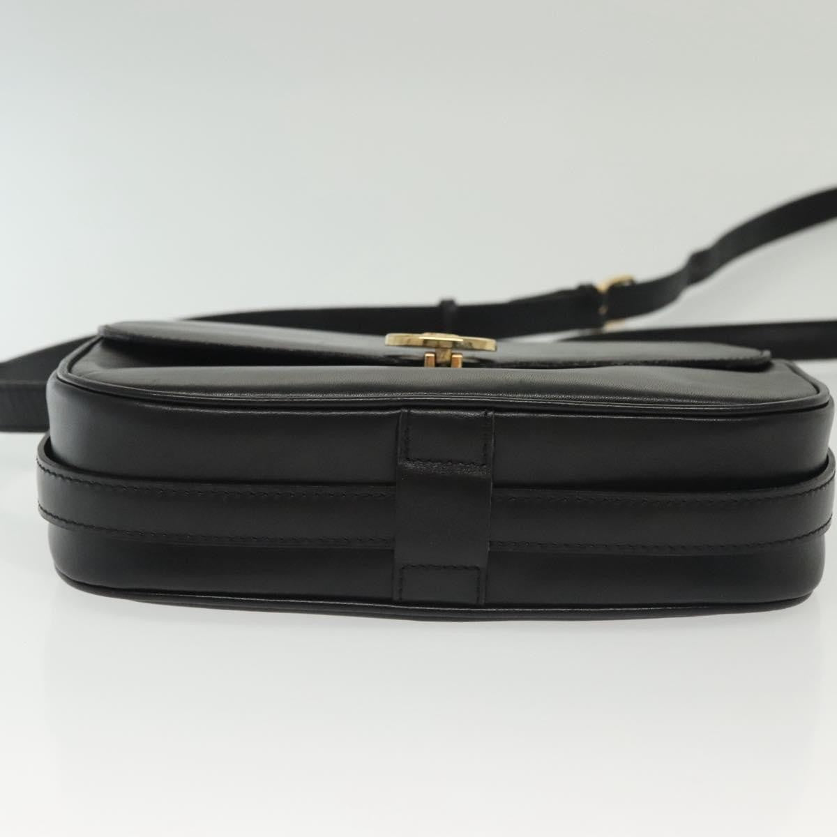 Celine Vintage Triomphe Shoulder Bag Leather, BLACK, LEATHER, Shoulder bag