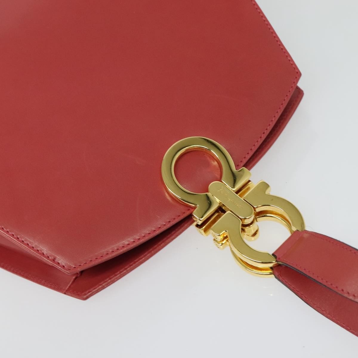 Salvatore Ferragamo Gancini Shoulder Bag Leather, PINK, LEATHER, Shoulder bag