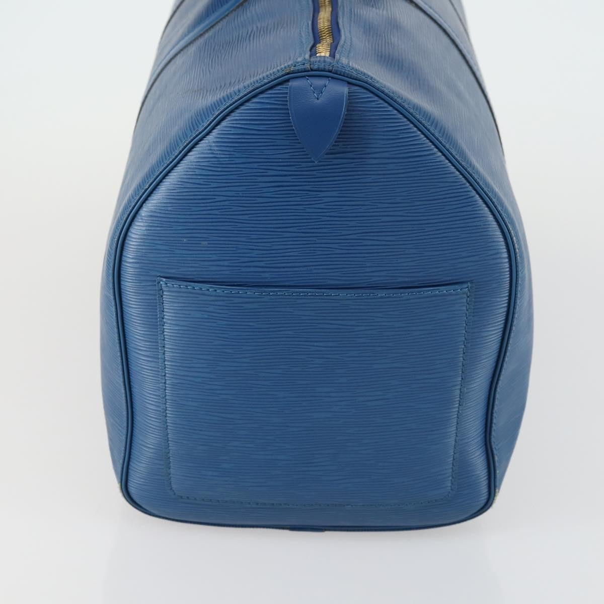 Louis Vuitton Keepall Bag Epi Leather, BLUE, LEATHER, Travel bag