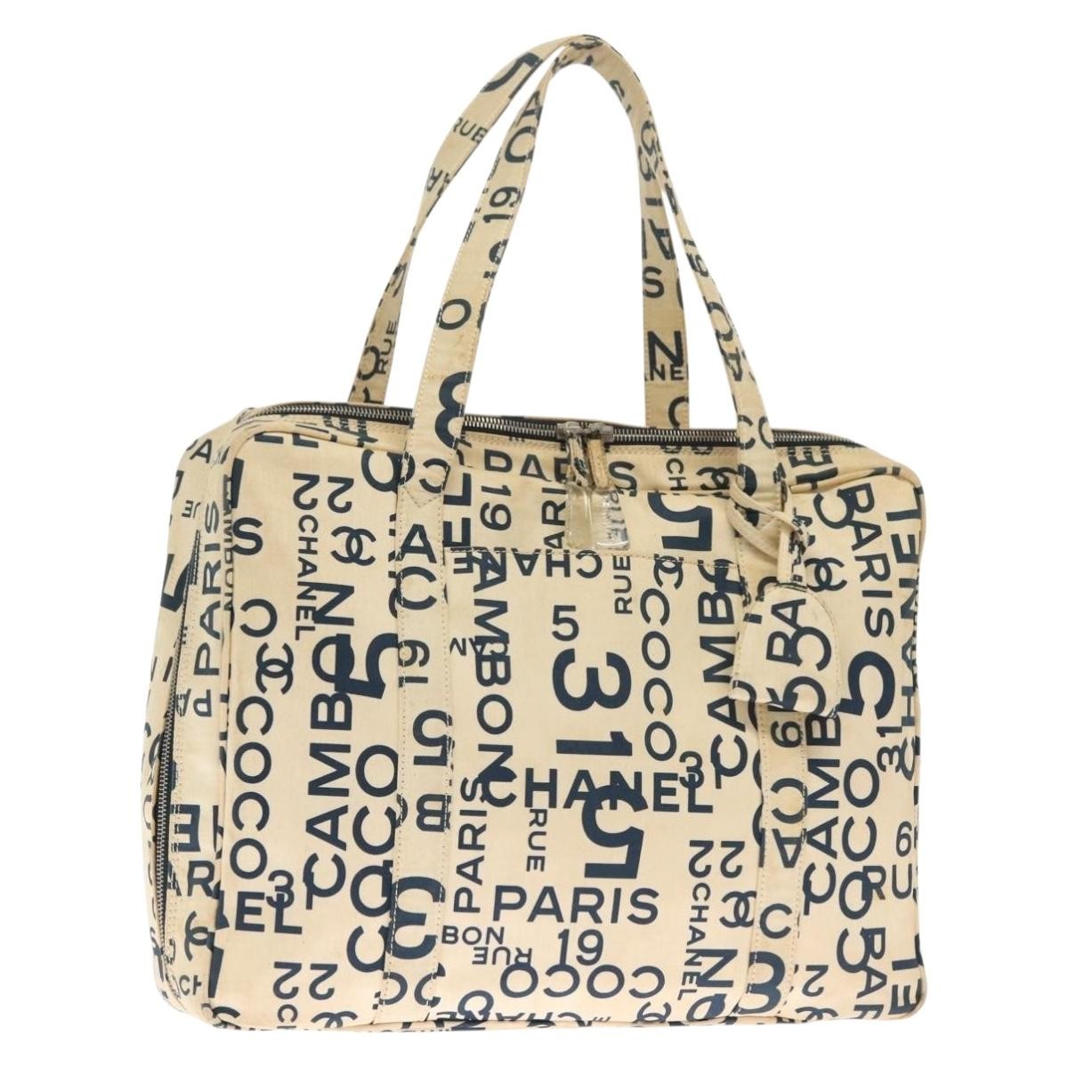 Chanel Cambon Canvas, WHITE, CANVAS, Handbag