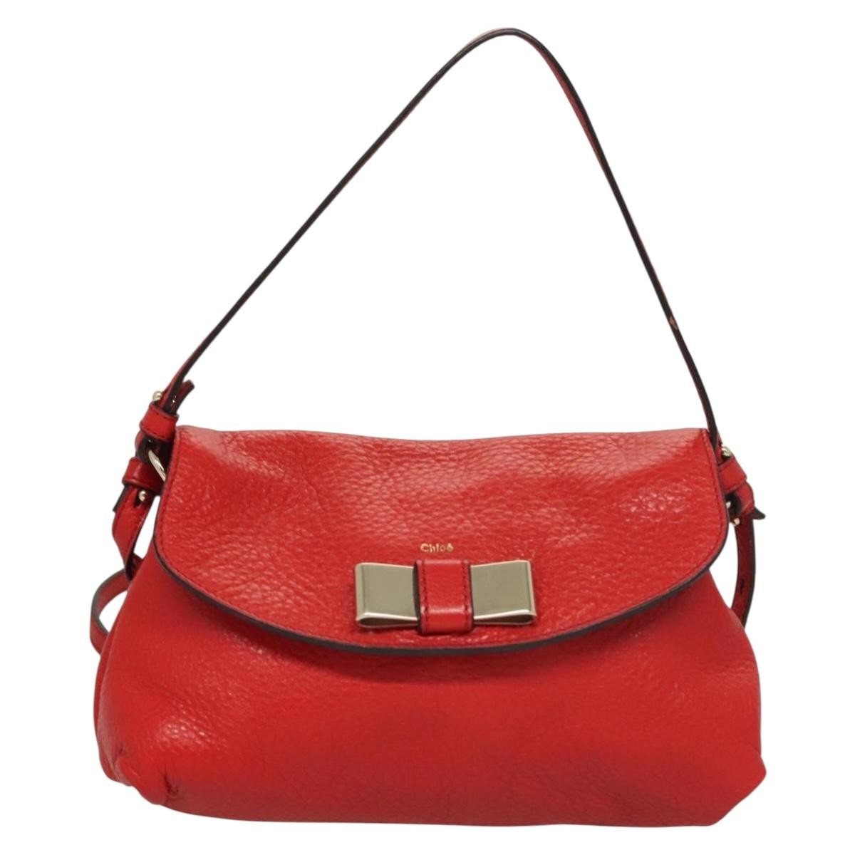 Chloe Lily Handbag Leather, RED, LEATHER, Handbag
