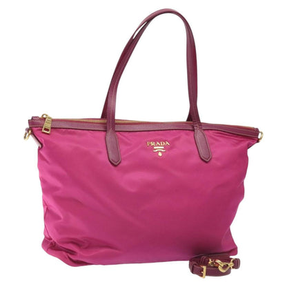 Prada Convertible Zip Tote Tessuto, PINK, NYLON, Tote bag