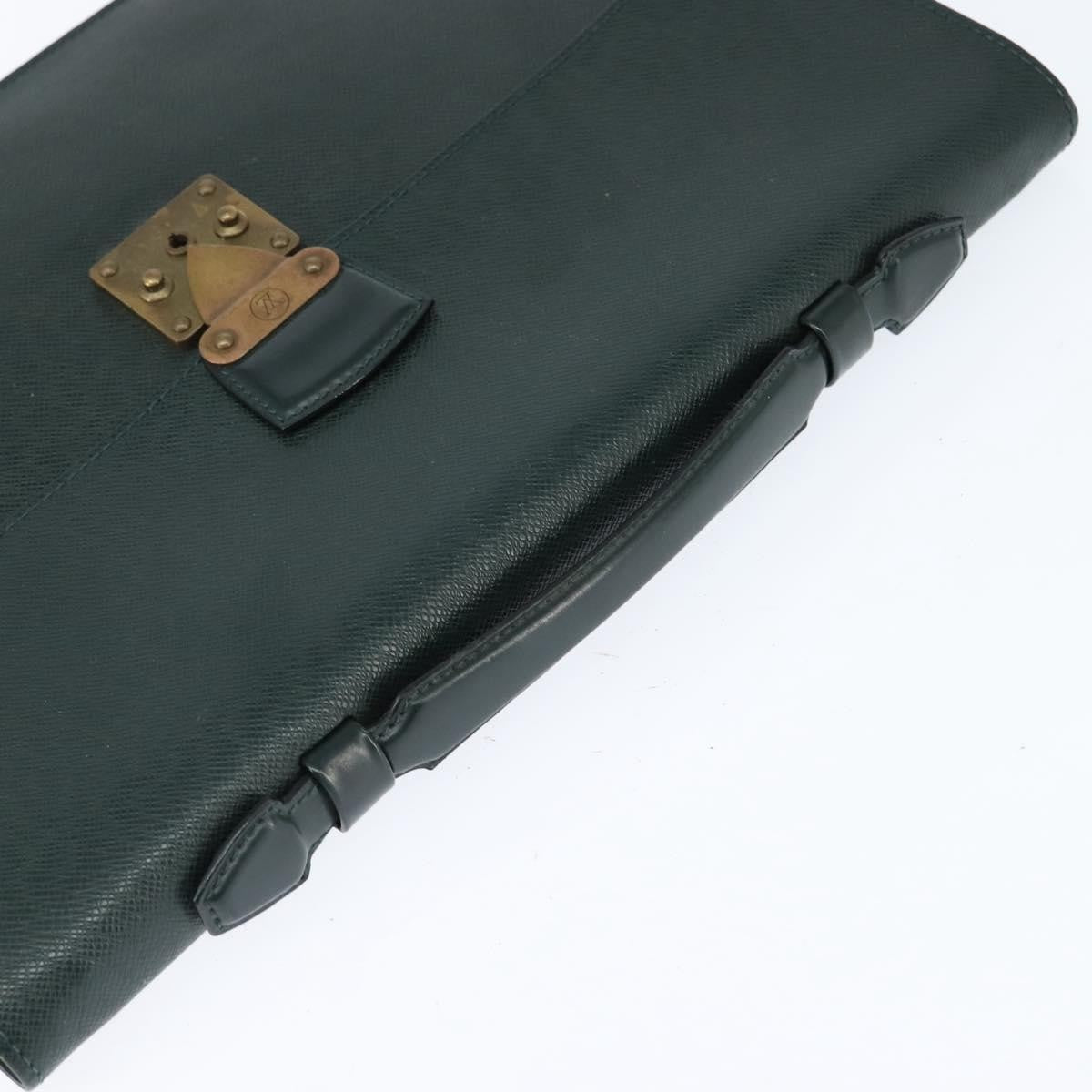 Louis Vuitton Serviette Kourad Briefcase Taiga Leather, GREEN, LEATHER, Briefcase
