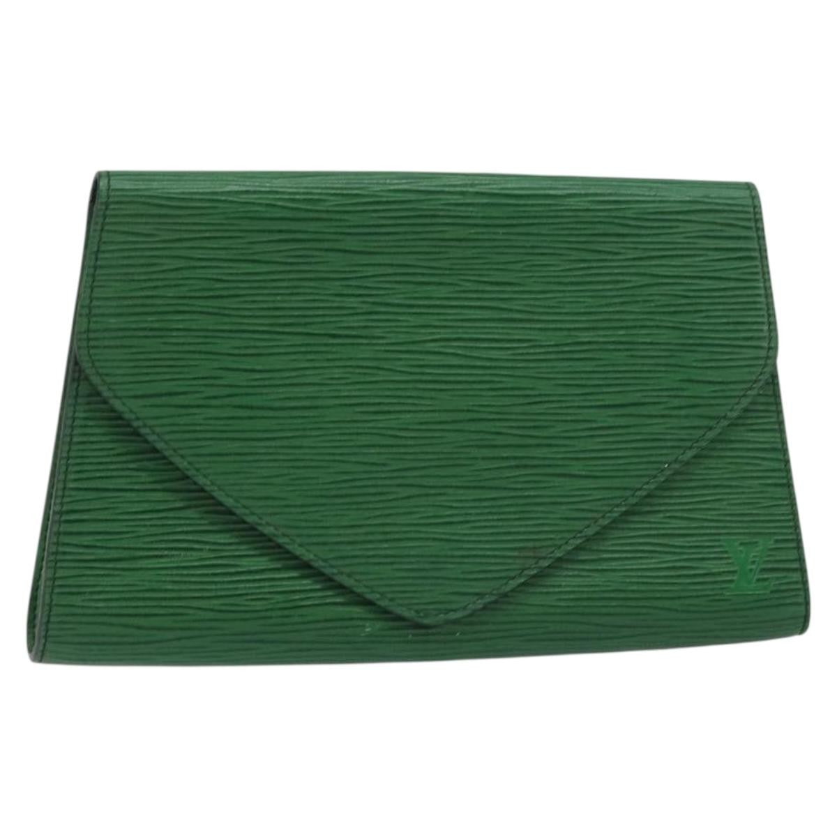 Louis Vuitton Art Deco Clutch Epi Leather, GREEN, LEATHER, Clutche & pouche