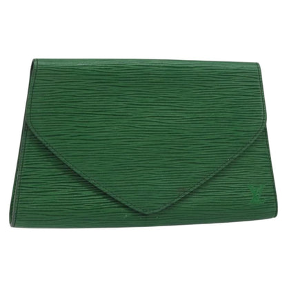 Louis Vuitton Art Deco Clutch Epi Leather, GREEN, LEATHER, Clutche & pouche