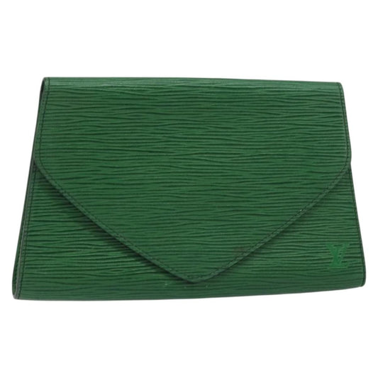 Louis Vuitton Art Deco Clutch Epi Leather, GREEN, LEATHER, Clutche & pouche