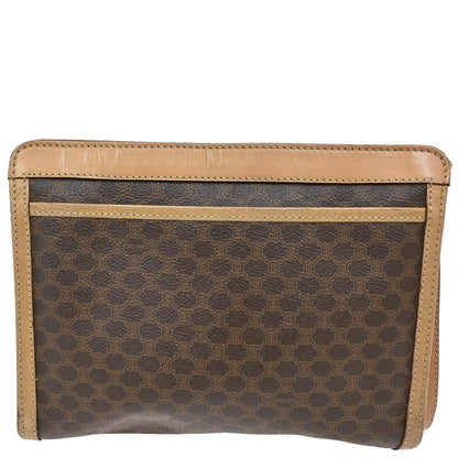 Celine Macadam Pochette Canvas and Leather, Brown, Canvas, Clutch