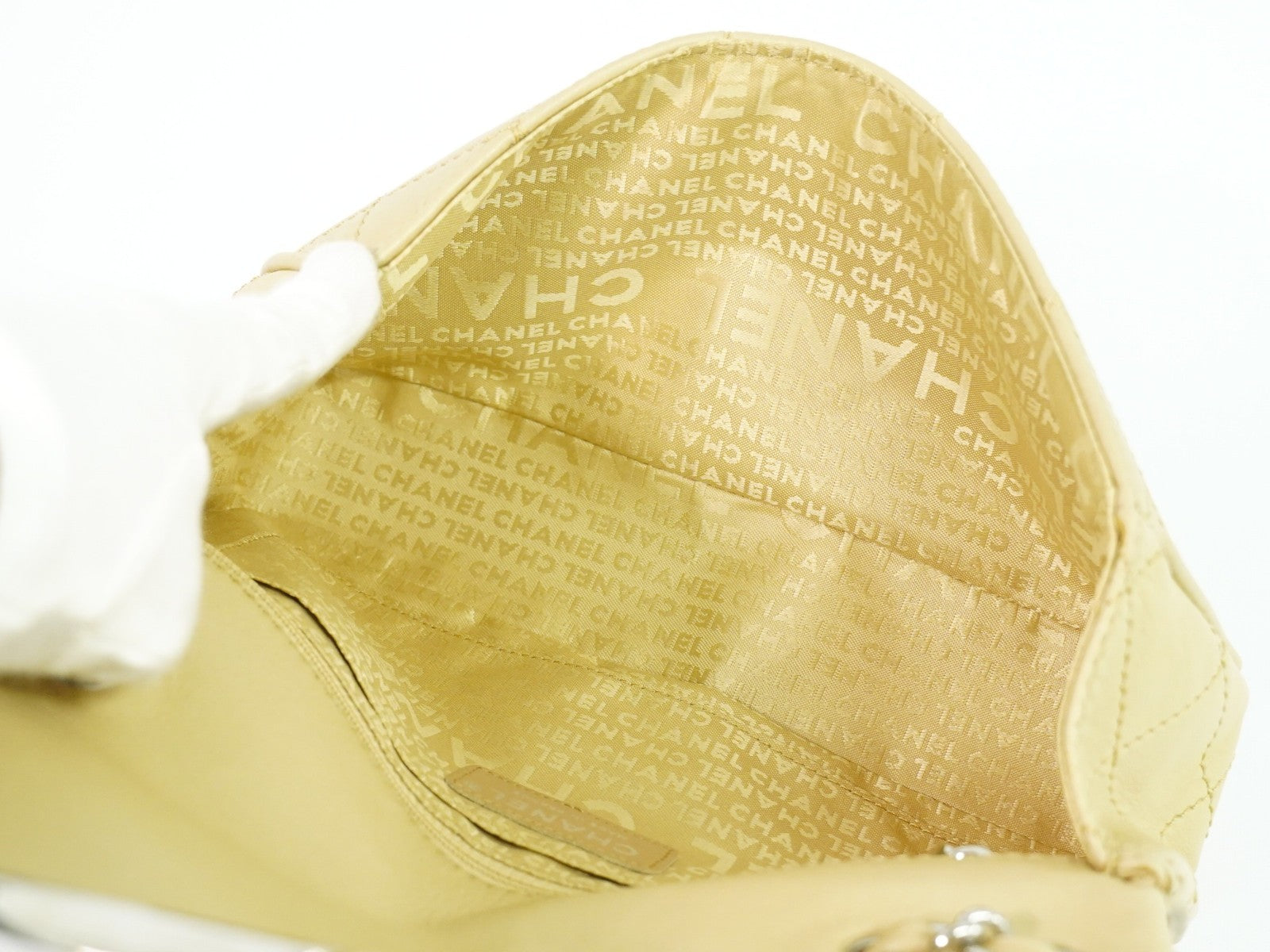 Chanel Reissue 2.55 Flap Bag Quilted Lambskin, BEIGE, LEATHER, Shoulder bag