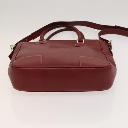 Loewe Anagram handbag Leather, RED, LEATHER, Handbag