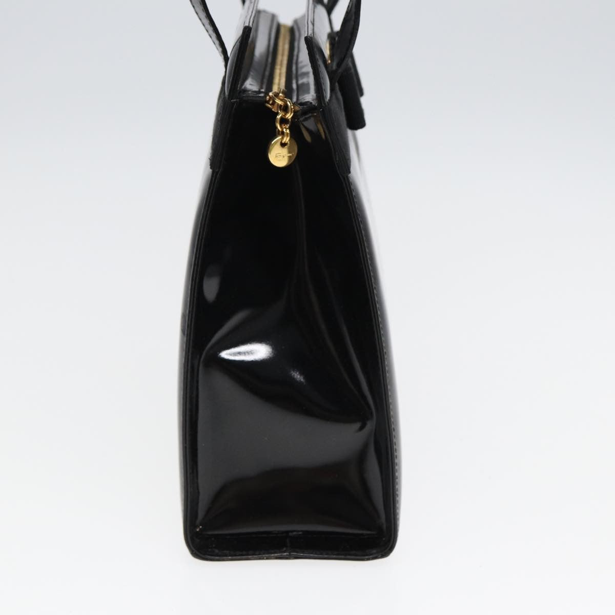 Salvatore Ferragamo Vala Shoulder Bag Patent Leather, BLACK, PATENT_LEATHER, Shoulder bag