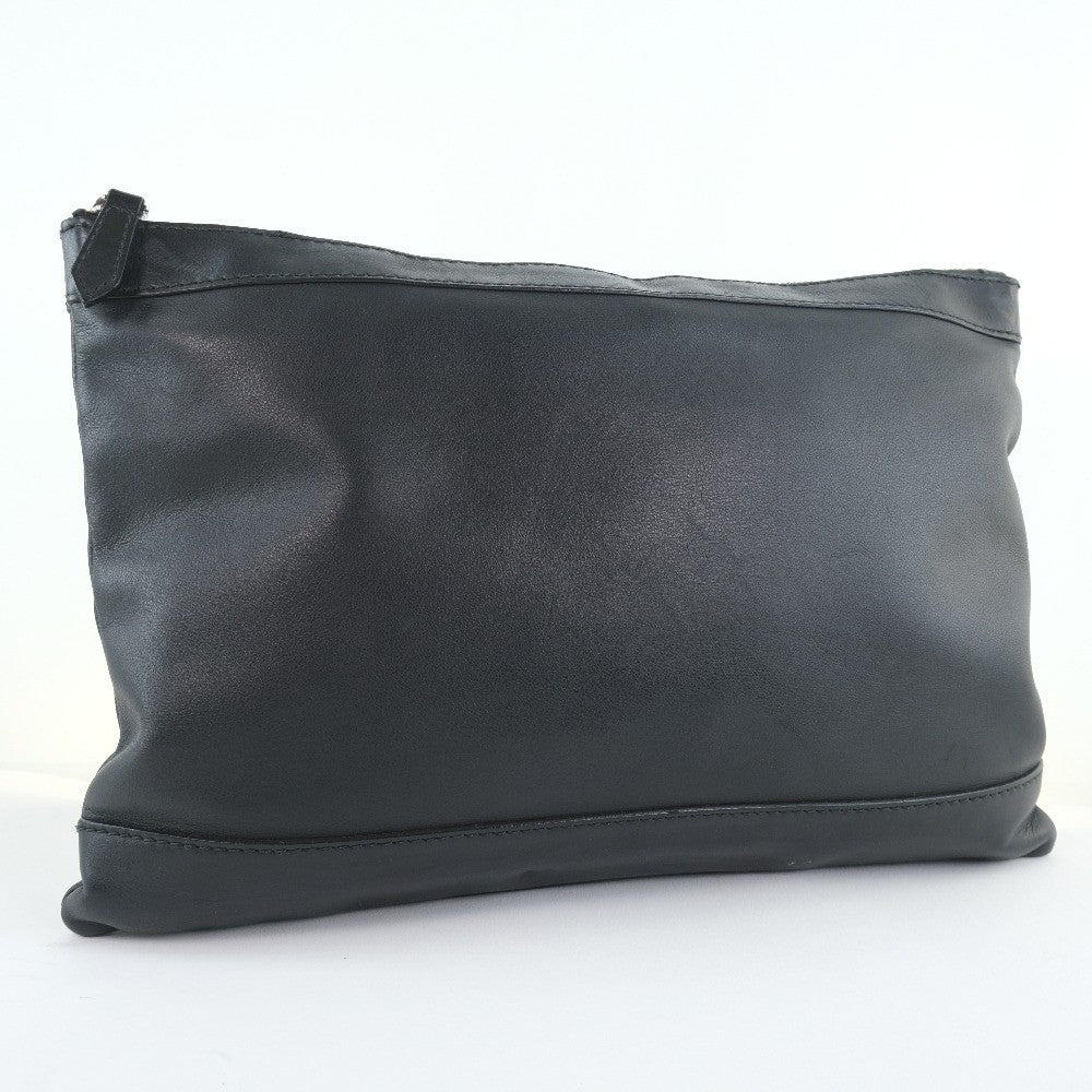 Balenciaga Navy Zip Pouch Leather, BLACK, LEATHER, Clutche & pouche