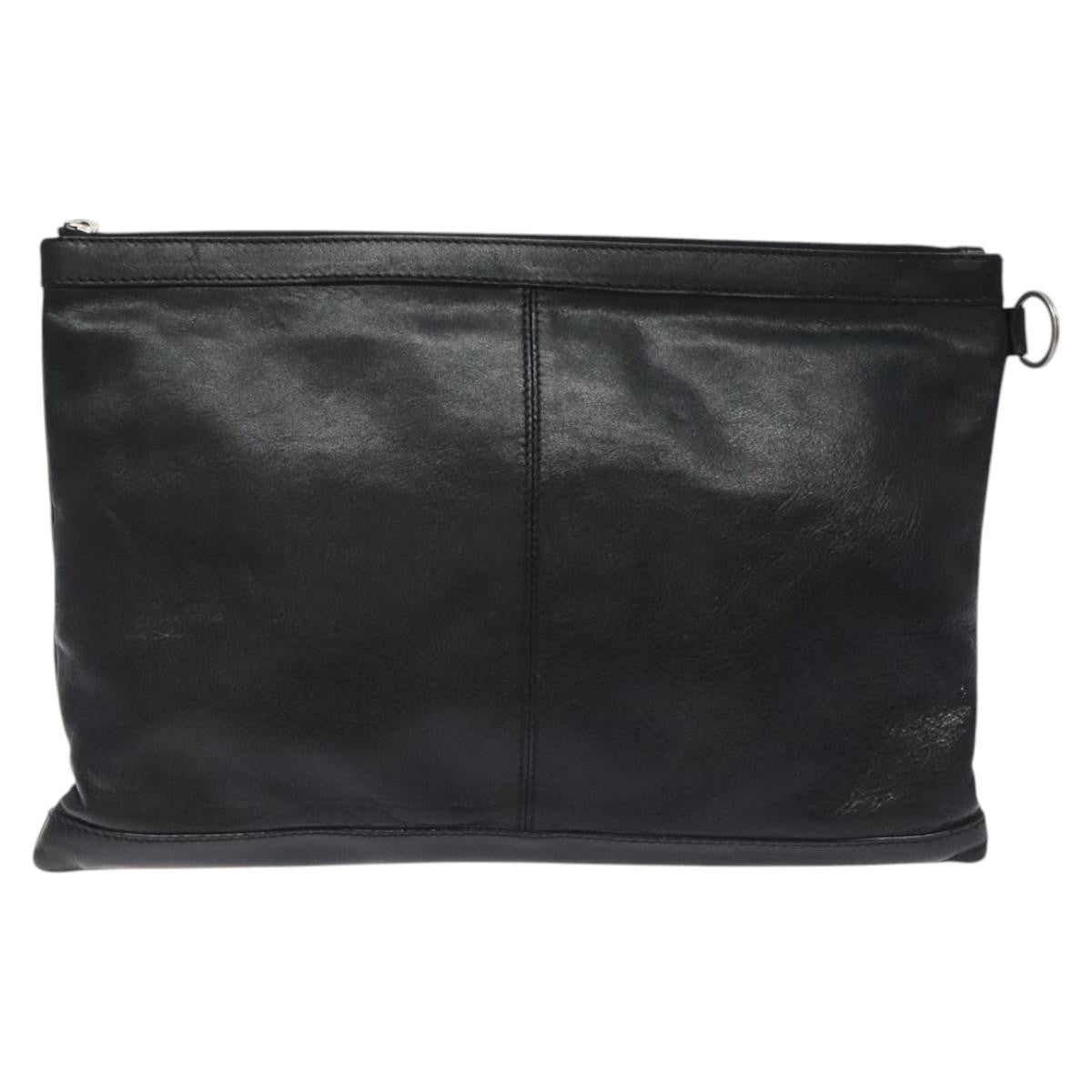 Balenciaga Classic City Clip Pouch Leather, BLACK, LEATHER, Clutche & pouche
