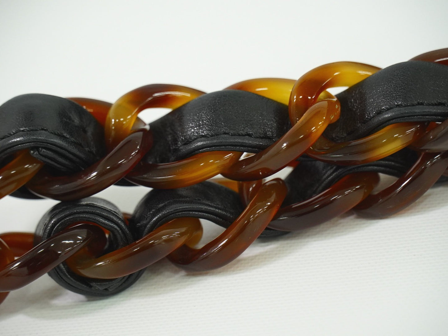 Chanel Vintage CC Resin Chain Tote Leather, BLACK, LEATHER, Tote bag