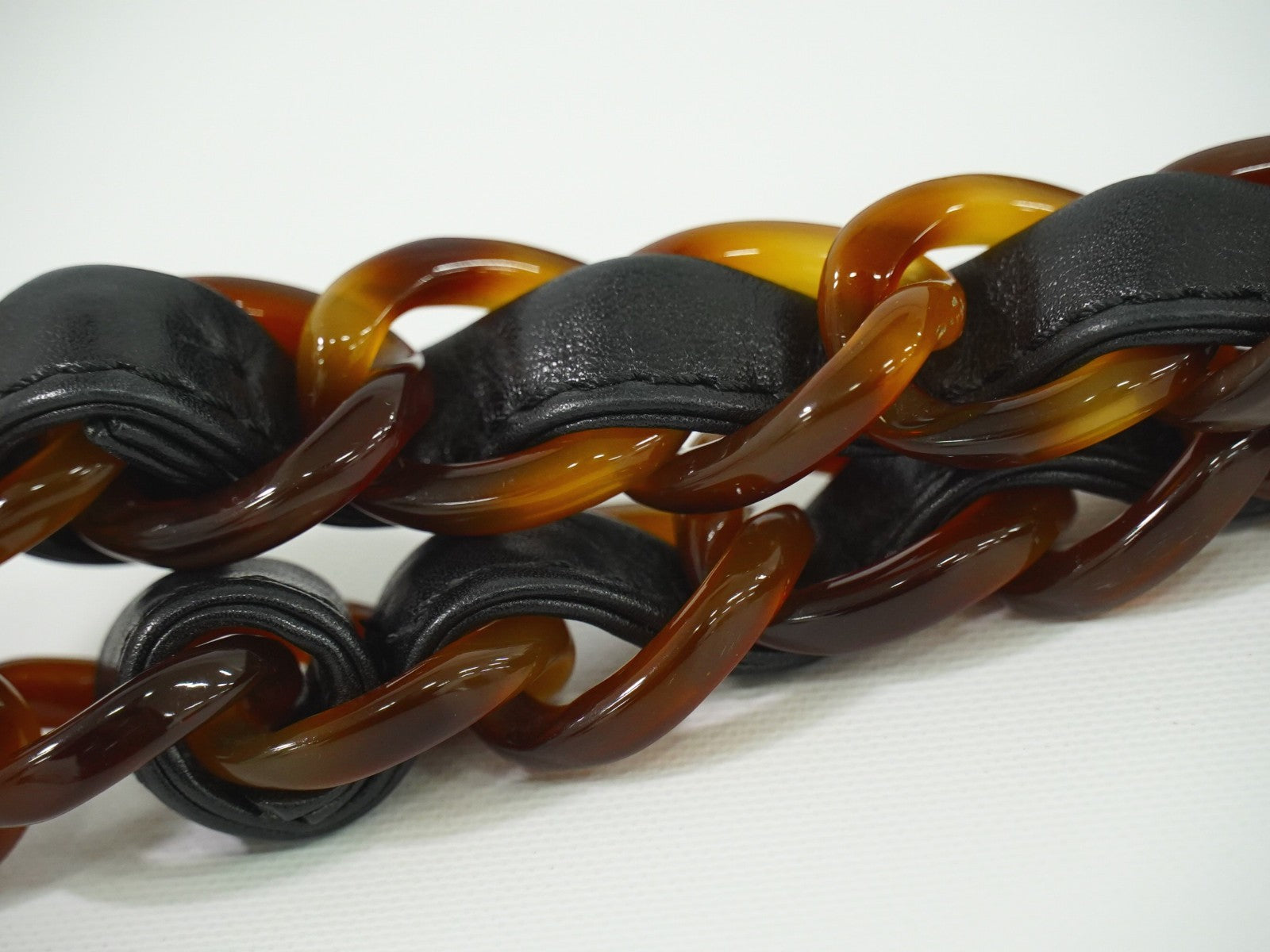 Chanel Vintage CC Resin Chain Tote Leather, BLACK, LEATHER, Tote bag