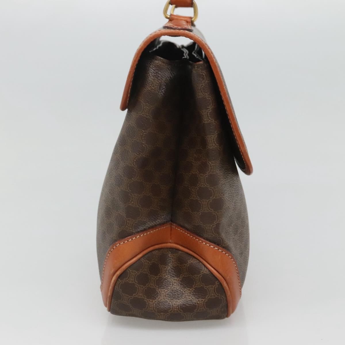 Celine Macadam Handbag Macadam with leather, BROWN, CANVAS, Handbag