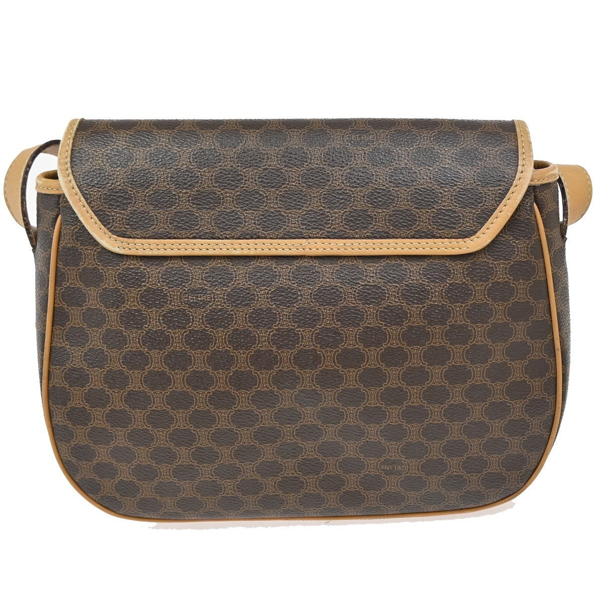 Celine Macadam Shoulder Bag PVC Leather, BROWN, PVC, Shoulder bag