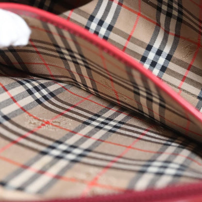 Burberry Logo Zip Around Pouch Leather, RED, LEATHER, Clutche & pouche