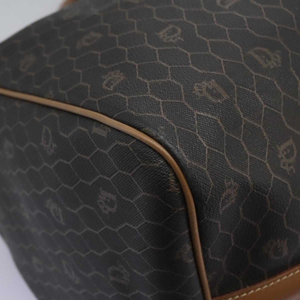 Christian Dior Vintage Honeycomb Boston bag Canvas and Leather, BLACK, PVC, Travel bag