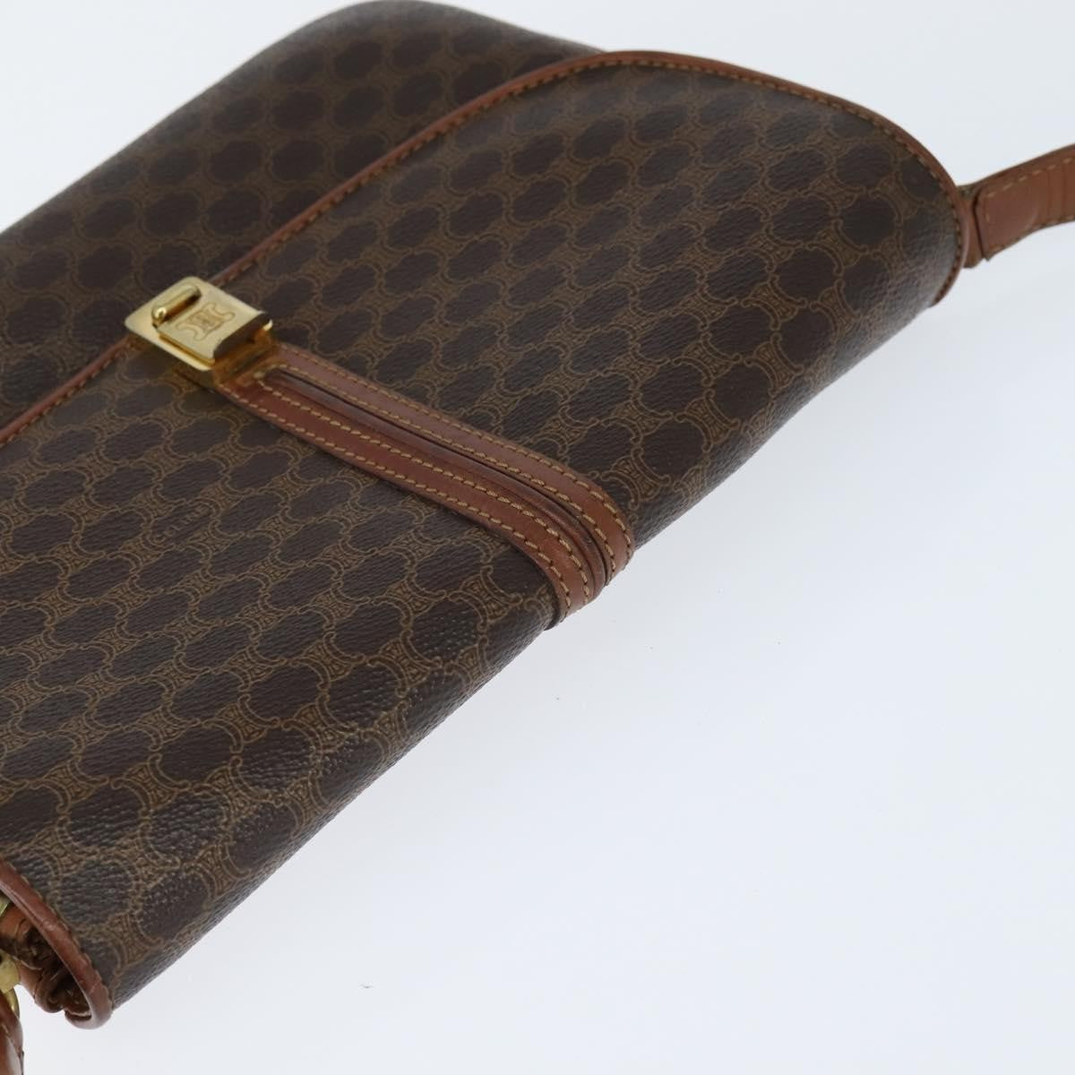 Celine Macadam Shoulder Bag PVC Leather, BROWN, PVC, Shoulder bag