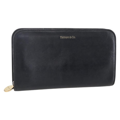 Tiffany & Co. Zip Around Wallet Leather, BLACK, LEATHER, Wallets