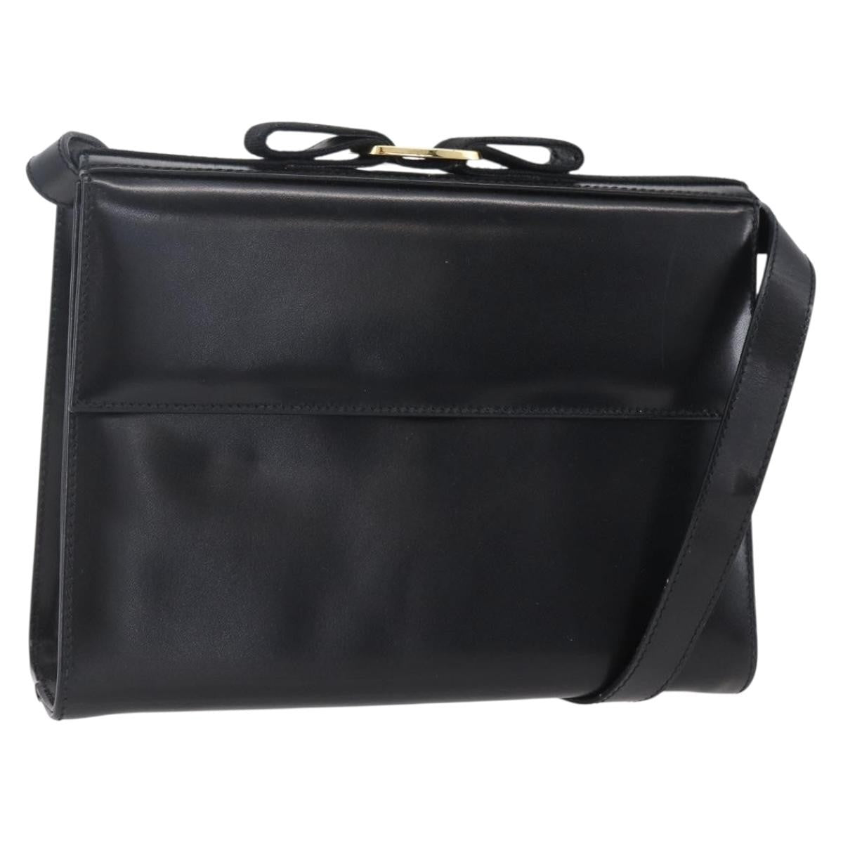 Salvatore Ferragamo Vala Shoulder Bag Leather, BLACK, LEATHER, Shoulder bag