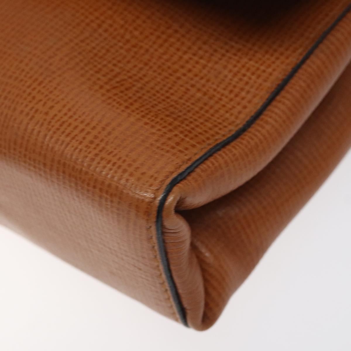 Celine Circle logo Leather, BROWN, LEATHER, Shoulder bag