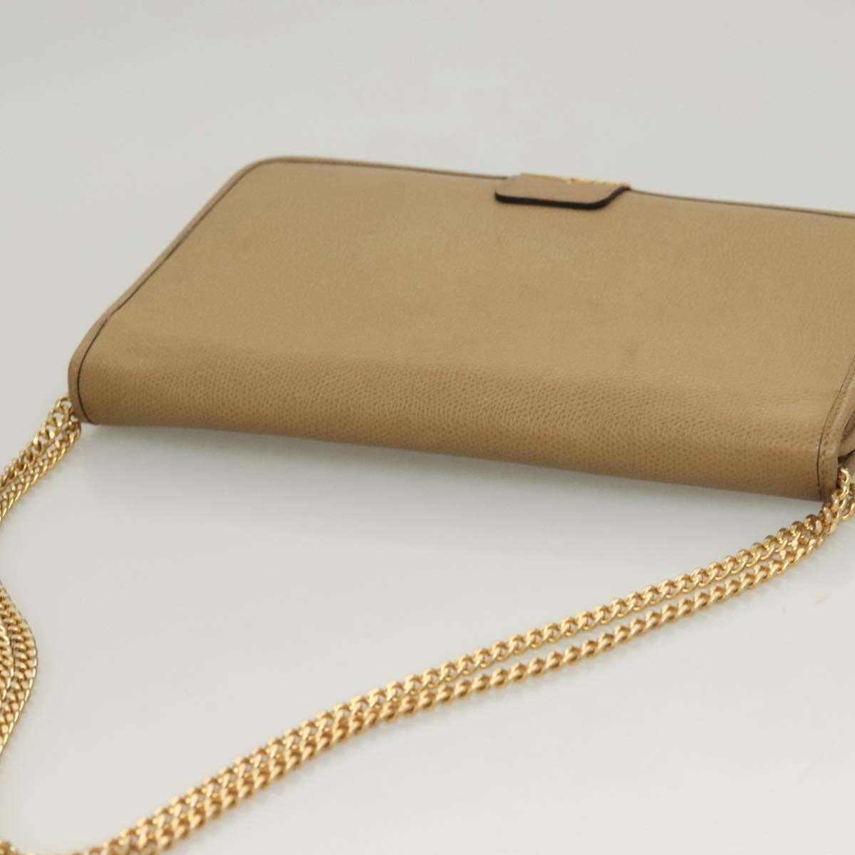 Christian Dior Vintage Honeycomb chain Canvas, BEIGE, LEATHER, Shoulder bag